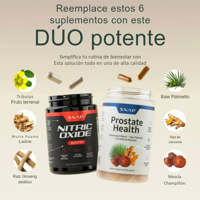 Combo de Masculinidad: Salud Prostática + Óxido Nítrico - COMPRA 1 LLEVA 2