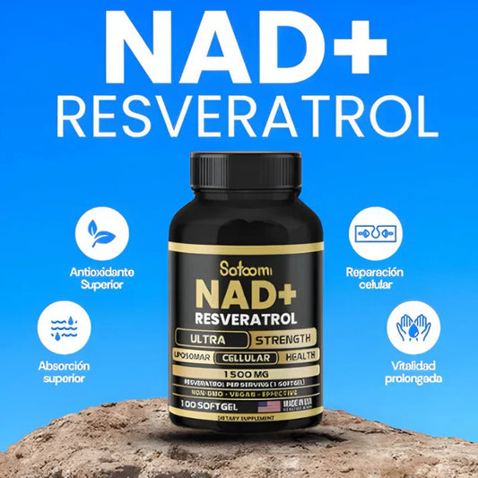 NAD + Resveratrol AMERICANO - Cápsulas de Reparación Celular Antienvejecimiento